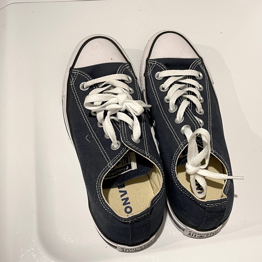 Blue converse size 7 womens 5 mens. Worn once.